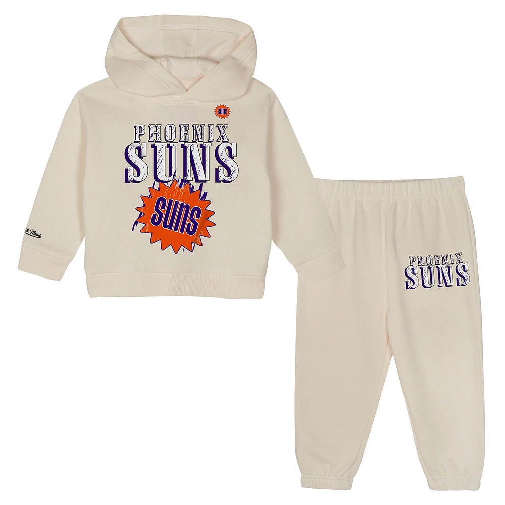 Toddler Mitchell & Ness Cream Phoenix Suns Hang Time Oversized Pullover Hoodie Pants Set