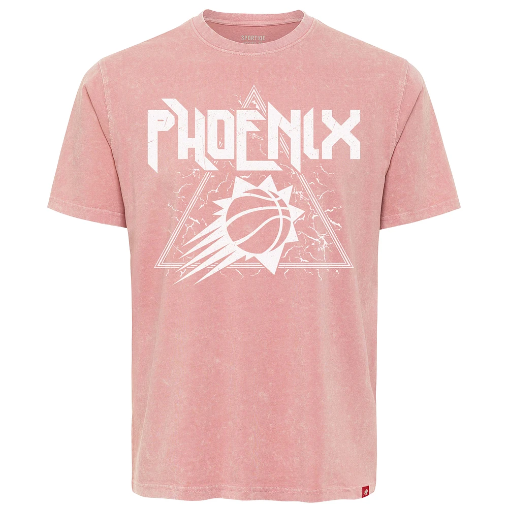 Unisex Sportiqe  Pink Phoenix Suns Distressed Rock & Roll Collection Angus Premium Mineral Wash T-Shirt