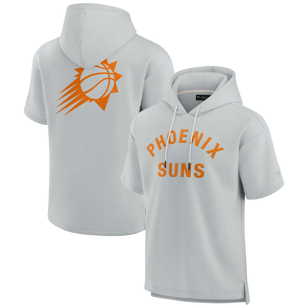 Unisex Fanatics Gray Phoenix Suns Elements Super Soft Fleece Short Sleeve Pullover Hoodie