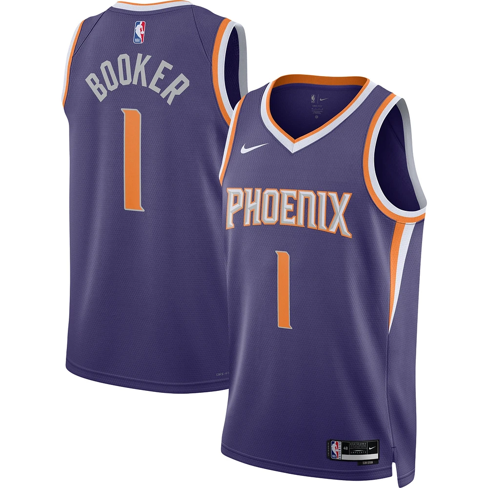 Maillot unisexe Nike Devin Booker violet Phoenix Suns Swingman