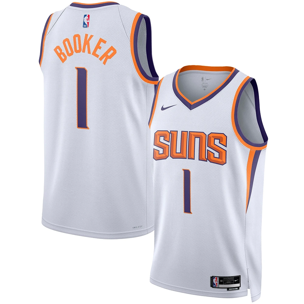 Maillot unisexe Nike Devin Booker blanc Phoenix Suns Swingman