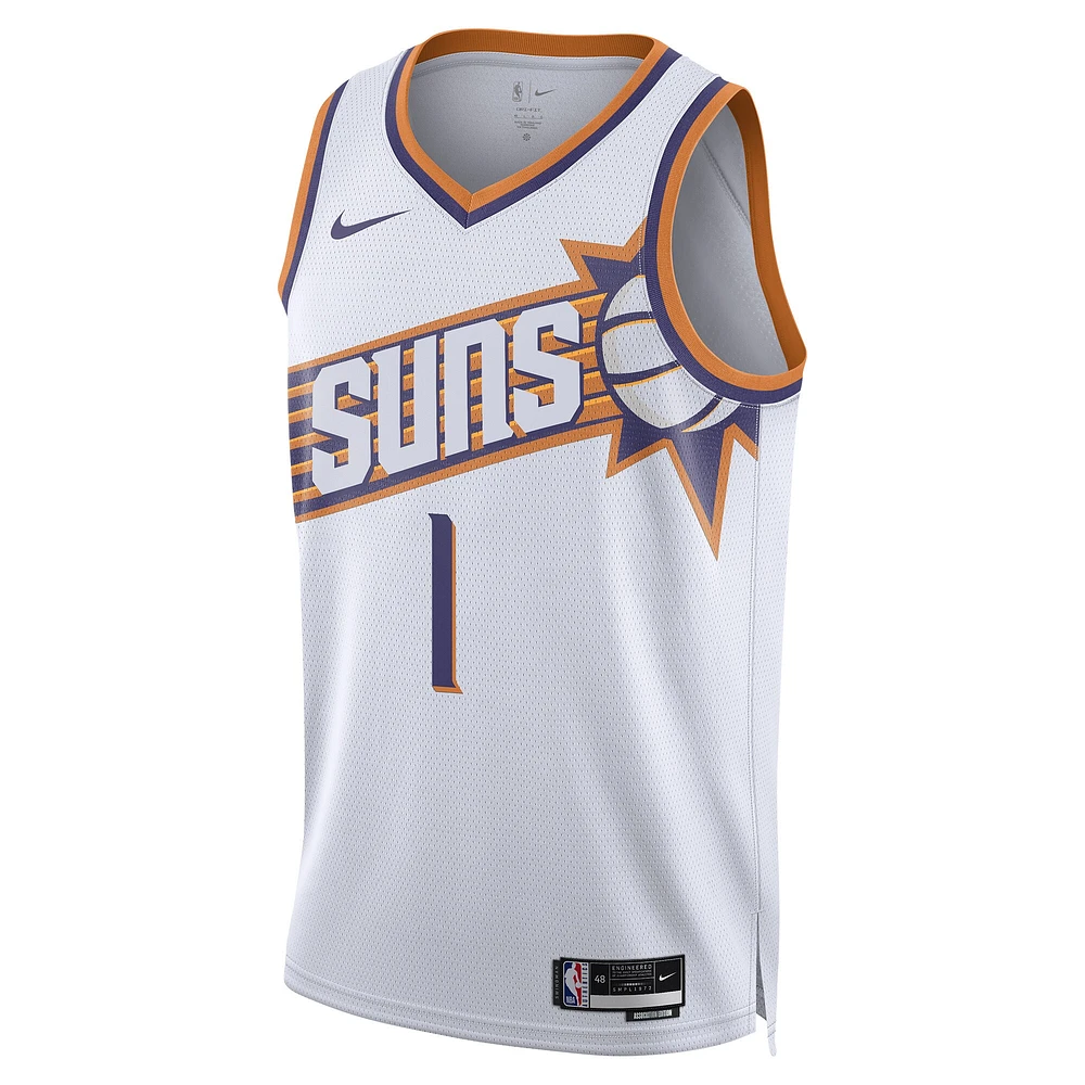 Maillot unisexe Nike Devin Booker blanc Phoenix Suns Swingman - Édition Association
