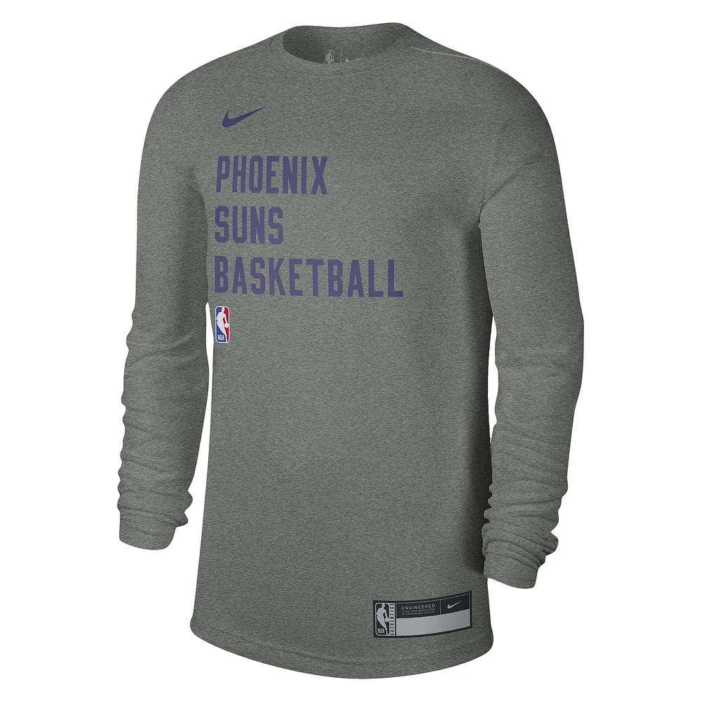 Unisex Nike Heather Gray Phoenix Suns 2023/24 Legend On-Court Practice Long Sleeve T-Shirt