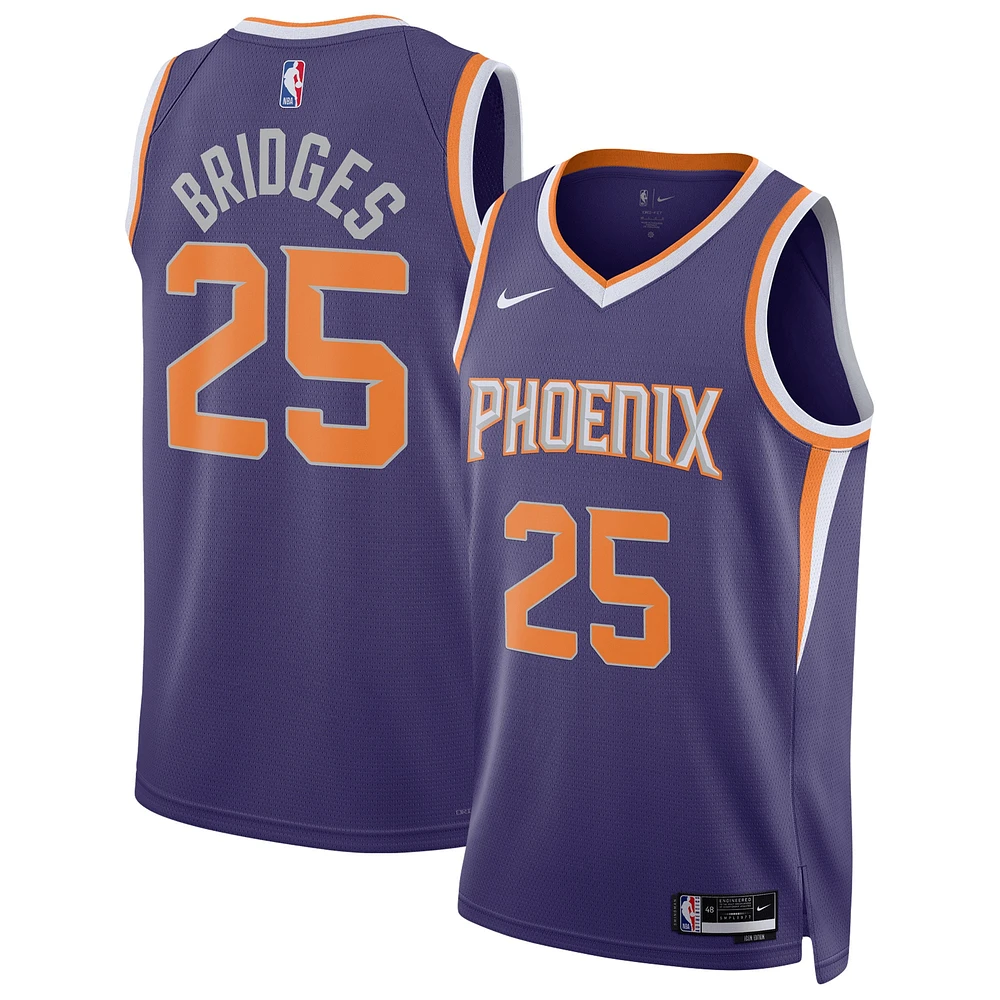 Maillot unisexe Nike Mikal Bridges violet Phoenix Suns Swingman - Édition Icon