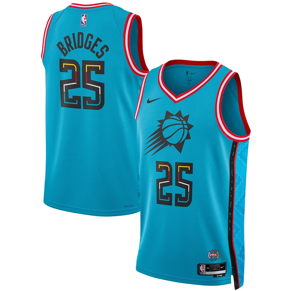 Maillot Swingman Nike Mikal Bridges Turquoise Phoenix Suns 2022/23 Unisexe - City Edition