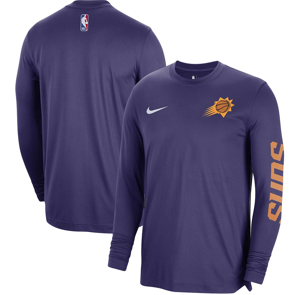 Maillot de tir à manches longues authentique unisexe Nike violet Phoenix Suns 2023/24 d'avant-match