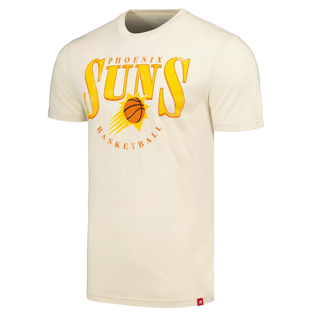 T-shirt unisexe Sportiqe Cream Phoenix Suns Sunburst Tri-Blend confortable