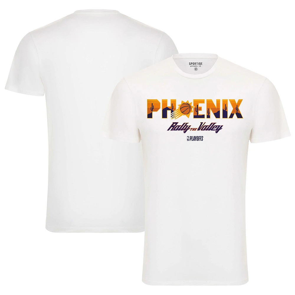 T-shirt unisexe Sportiqe Phoenix Suns 2023 NBA Playoffs Rally the Valley Bingham blanc