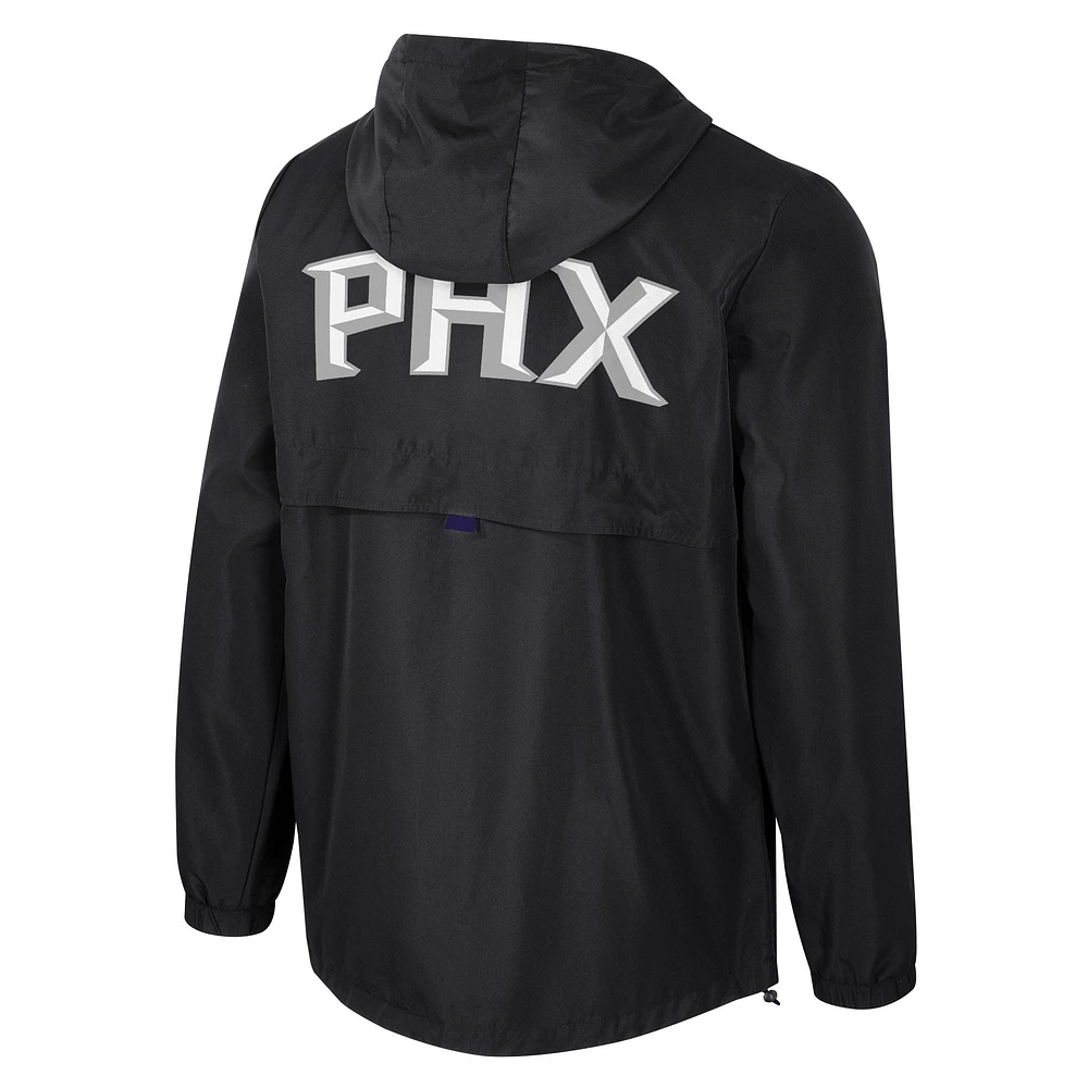 Unisex Stadium Essentials Black Phoenix Suns Compete Quarter-Zip Windbreaker Jacket