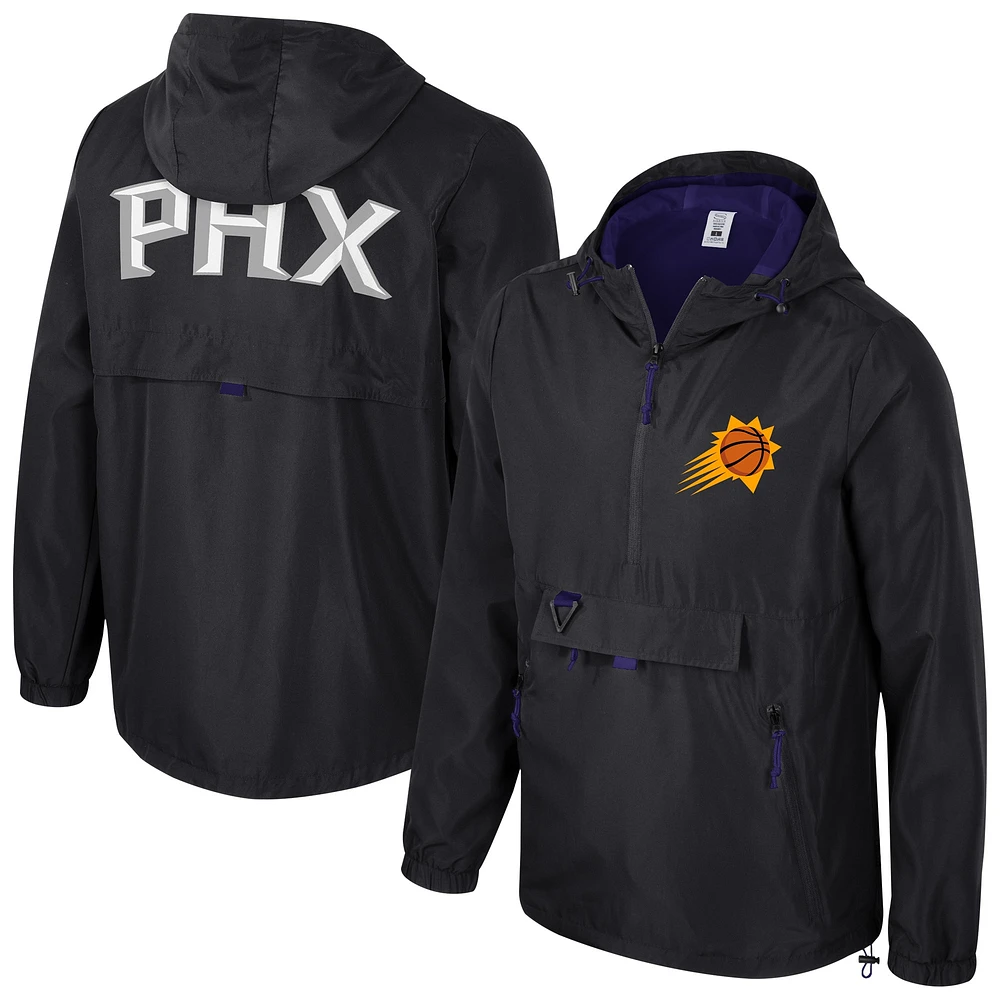 Unisex Stadium Essentials Black Phoenix Suns Compete Quarter-Zip Windbreaker Jacket