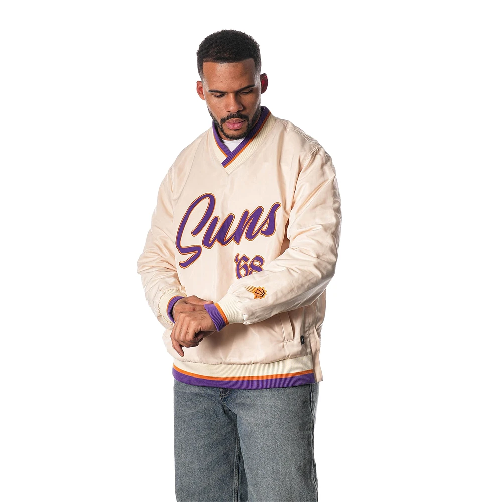 Unisex The Wild Collective Cream Phoenix Suns Applique Pullover Windbreaker