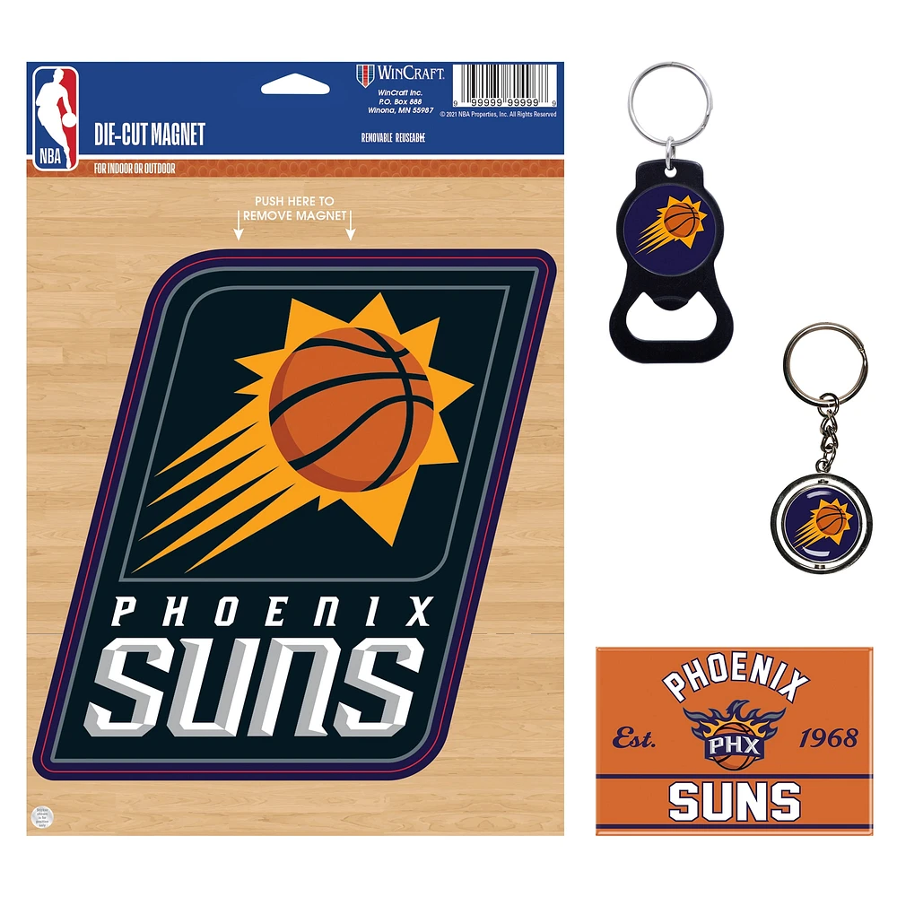 Lot de 4 porte-clés et aimants WinCraft Phoenix Suns