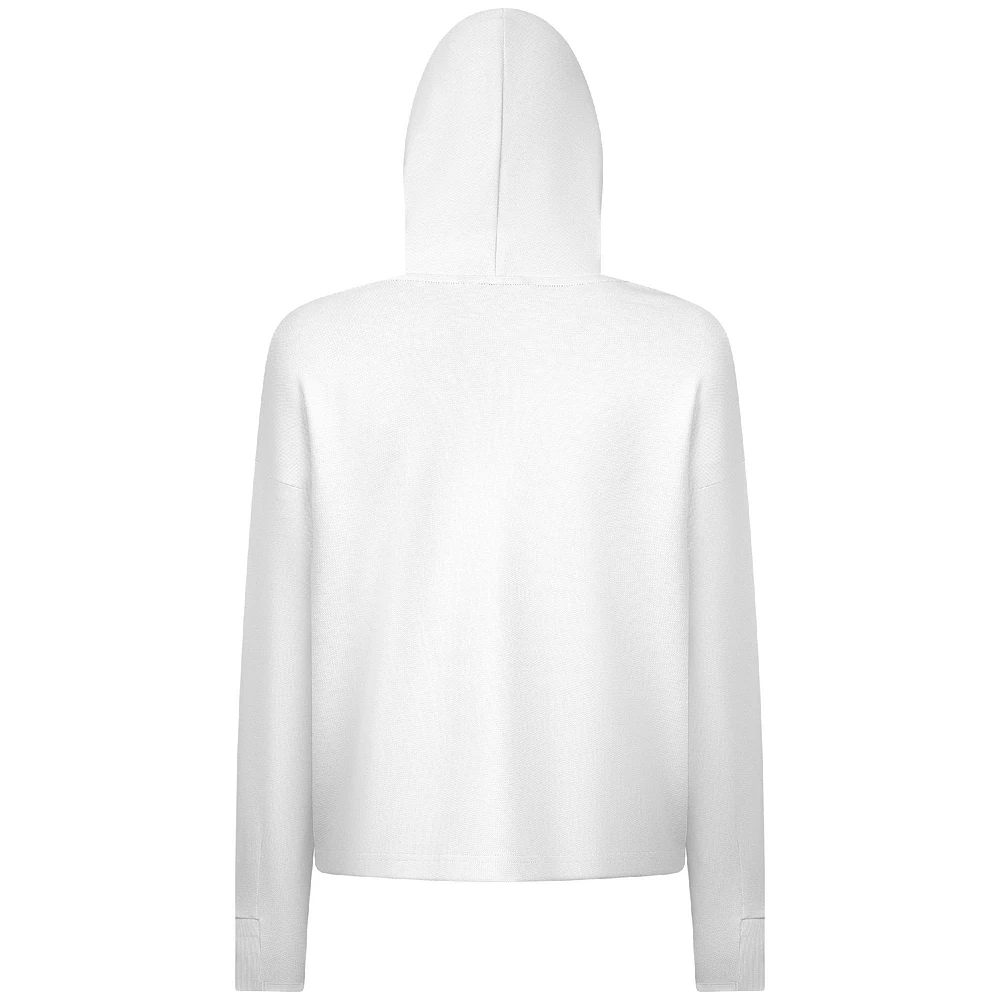 Women's Levelwear  White Phoenix Suns Mother's Day Sweet Floral Cropped Tri-Blend Pullover Hoodie