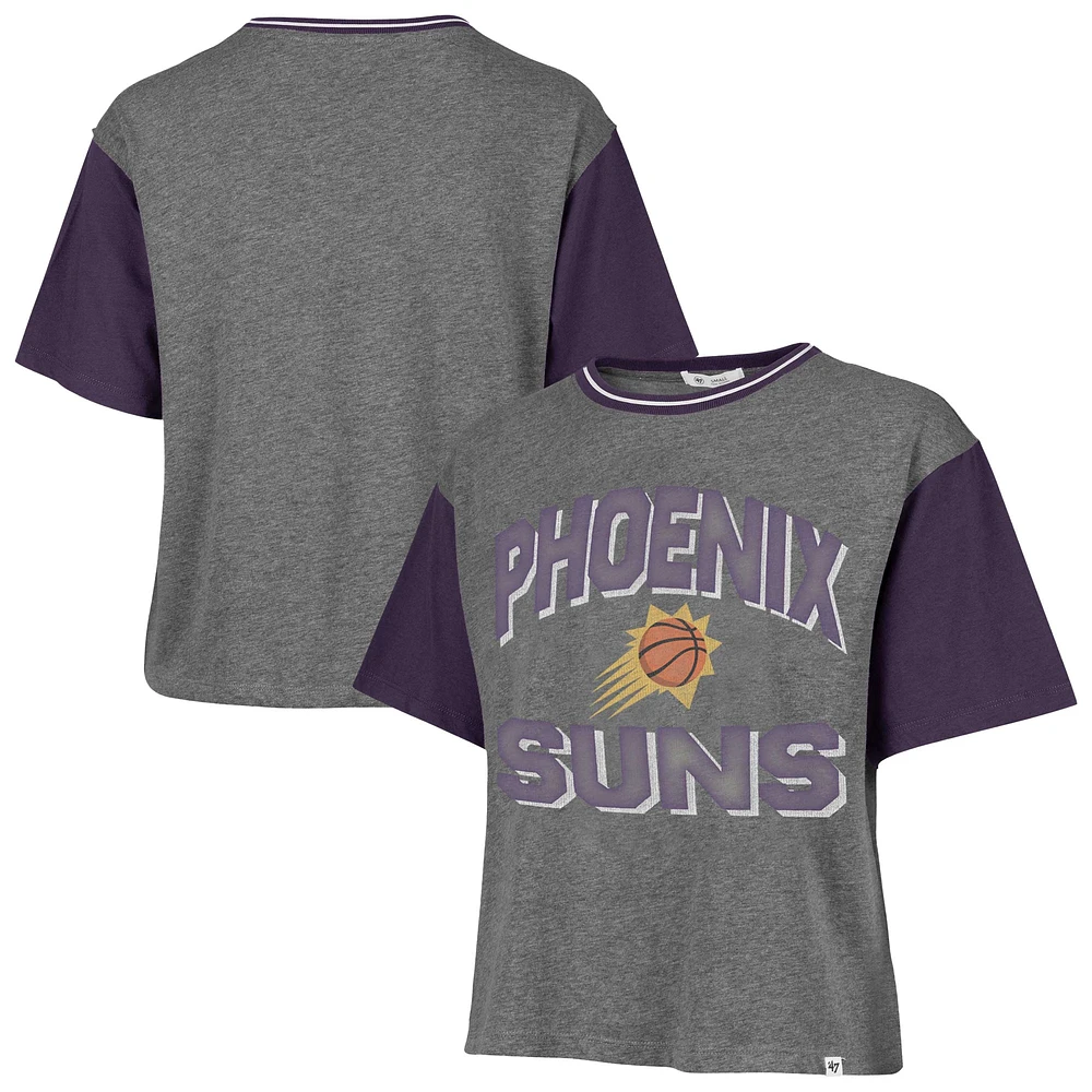 T-shirt gris à blocs de couleurs pour femme '47 Phoenix Suns Rise Clubhouse Ziggy