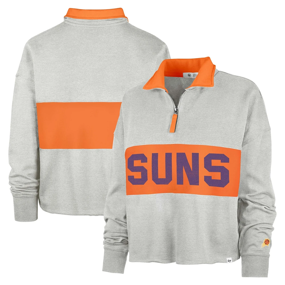 Women's '47 Heather Gray Phoenix Suns Breakthrough Remi Quarter-Zip Jacket