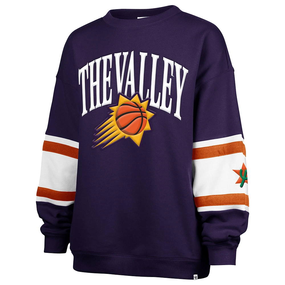 Women's '47 Purple Phoenix Suns 2024/25 City Edition Steadfast Paneled Pullover Sweatshirt