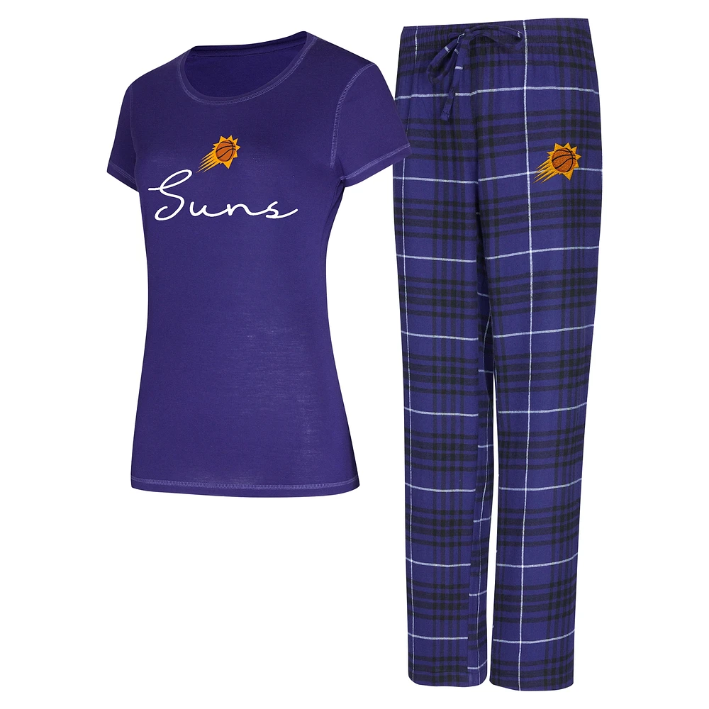 Women's Concepts Sport  Purple/Black Phoenix Suns Vector T-Shirt & Flannel Pants Sleep Set