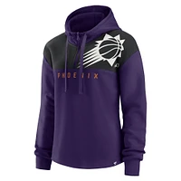 Sweat à capuche quart de zip Overslide Fanatics violet/noir pour femmes des Phoenix Suns