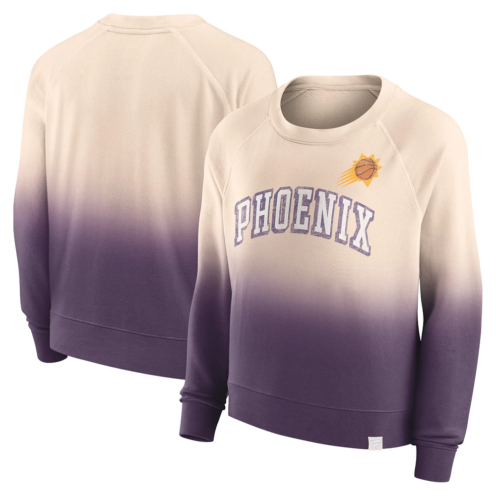 Women's Fanatics Tan/Purple Phoenix Suns Lounge Arch Raglan Pullover Sweatshirt