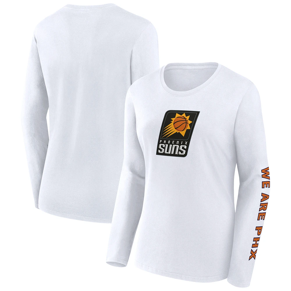 Women's Fanatics White Phoenix Suns Long Sleeve T-Shirt
