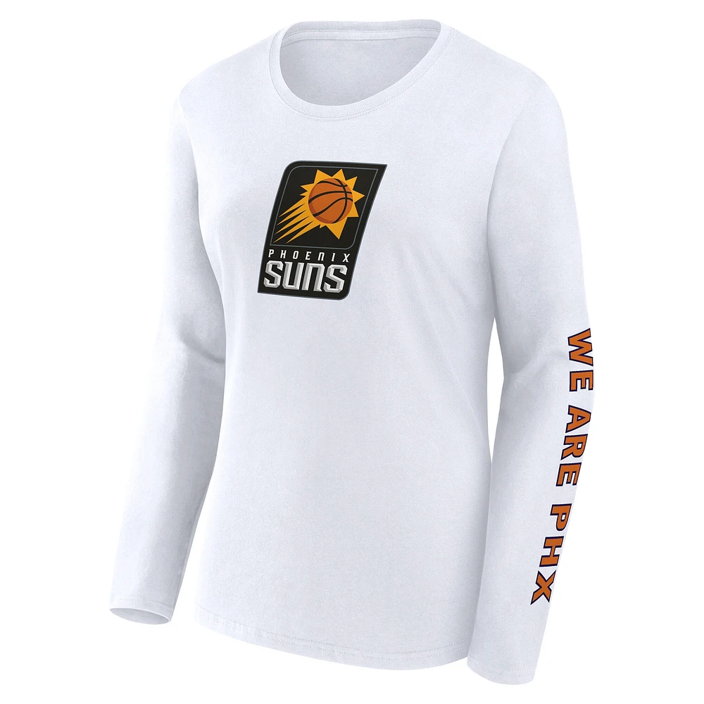 Women's Fanatics White Phoenix Suns Long Sleeve T-Shirt