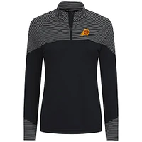 Women's Levelwear Black Phoenix Suns Classic Stripes Quarter-Zip Top