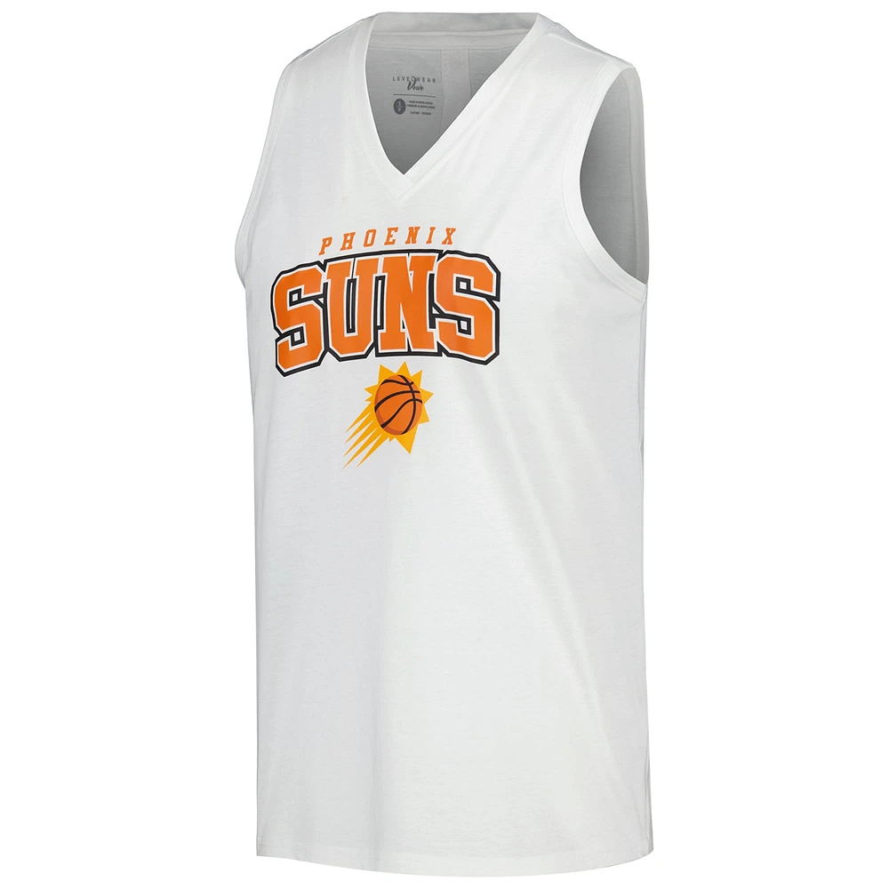 Women's Levelwear White Phoenix Suns Paisley Peekaboo Tank Top