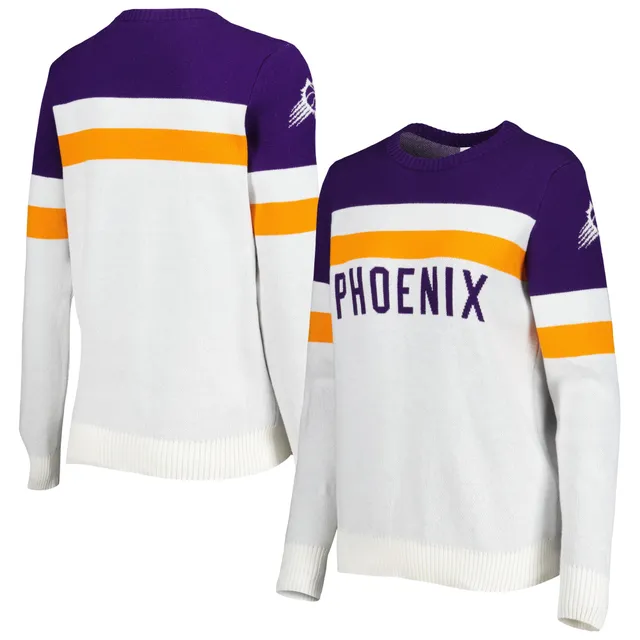 Women's Minnesota Vikings FOCO White/Purple Ugly V-Neck Pullover Sweater