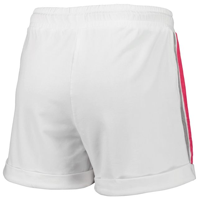 Short en mélange de trois mélanges à revers Melody Phoenix Suns Lusso blanc/rose pour femme