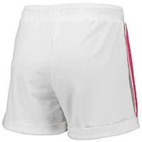Women's Lusso White/Pink Phoenix Suns Melody Cuffed Tri-Blend Shorts