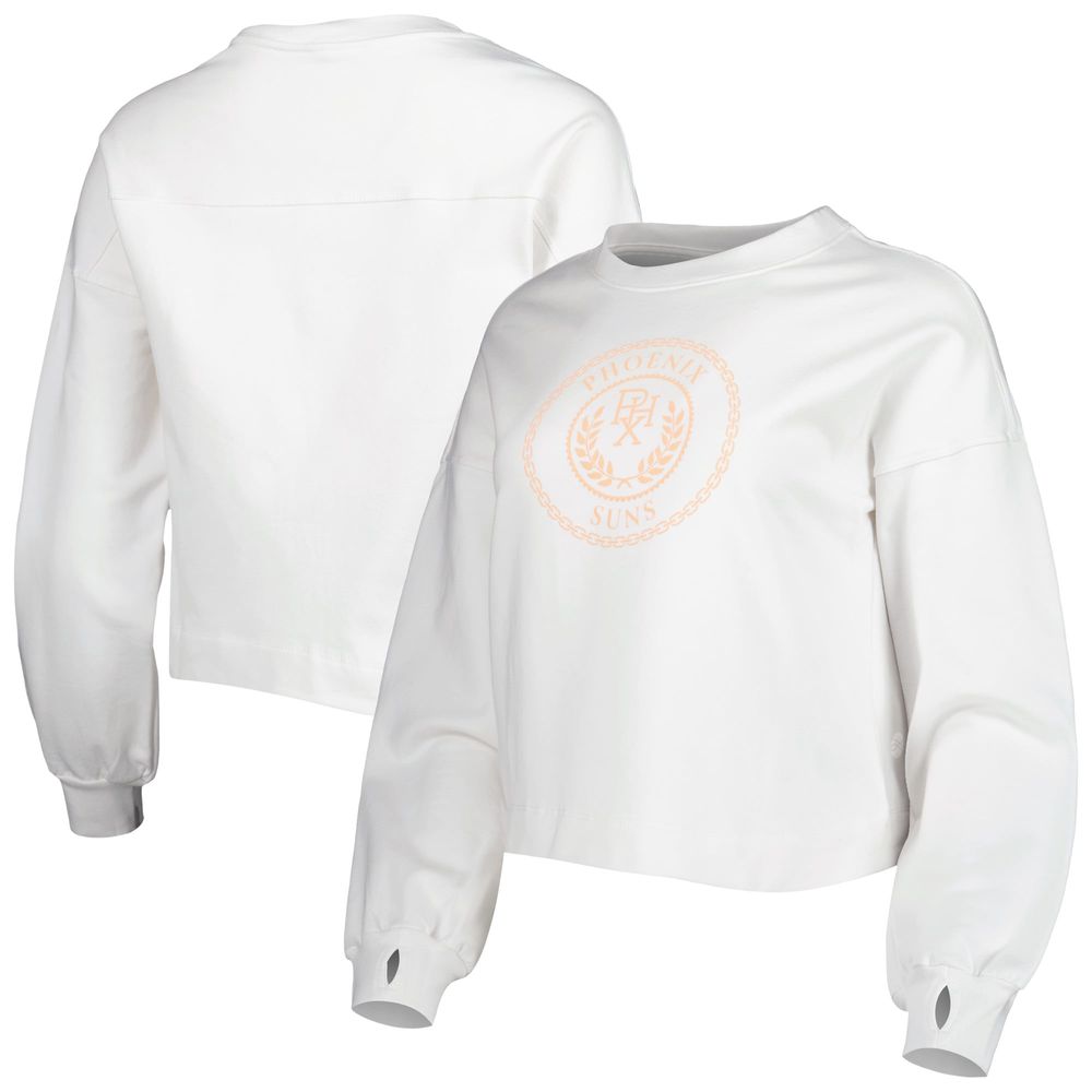 Women's Levelwear White Phoenix Suns Loop Pullover Sweatshirt Size: Small