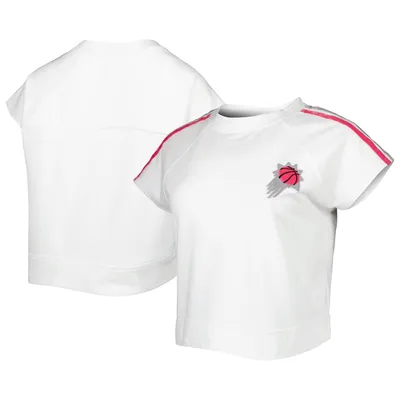 Phoenix Suns Lusso Women's Margot Cropped Tri-Blend Cap Sleeve Sweatshirt - White