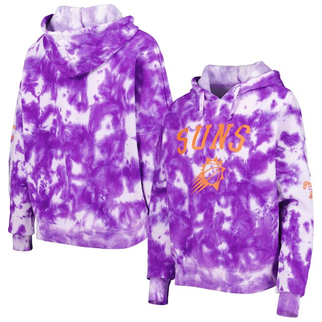 Sweat à capuche femme New Era violet Phoenix Suns en coton brossé tie-dye