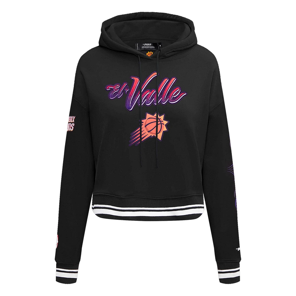 Women's Pro Standard Black Phoenix Suns 2023/24 City Edition Cropped Pullover Hoodie