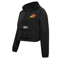 Women's Pro Standard Black Phoenix Suns Classic Wind Woven Cropped Half-Zip Jacket