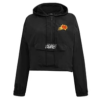 Women's Pro Standard Black Phoenix Suns Classic Wind Woven Cropped Half-Zip Jacket