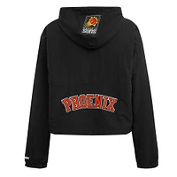 Women's Pro Standard Black Phoenix Suns Classic Wind Woven Cropped Half-Zip Jacket