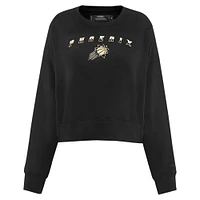 Women's Pro Standard  Black Phoenix Suns Glam Cropped Pullover Sweatshirt