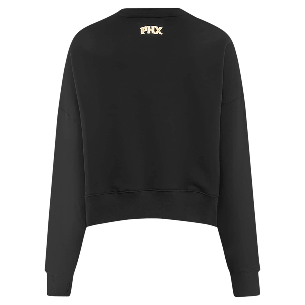 Women's Pro Standard  Black Phoenix Suns Glam Cropped Pullover Sweatshirt