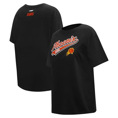 T-shirt petit ami Pro Standard noir Phoenix Suns Script pour femmes