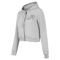 Women's Pro Standard Heather Gray Phoenix Suns Triple Tonal Full-Zip Hoodie