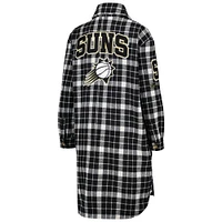 Women's Pro Standard White/Black Phoenix Suns Prep Plaid Button-Up Shacket