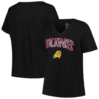 Women's Profile Black Phoenix Suns Plus Arch Over Logo V-Neck T-Shirt