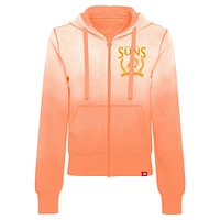 Sweat à capuche entièrement zippé Sportiqe Orange Phoenix Suns Carli Sun Fade pour femmes