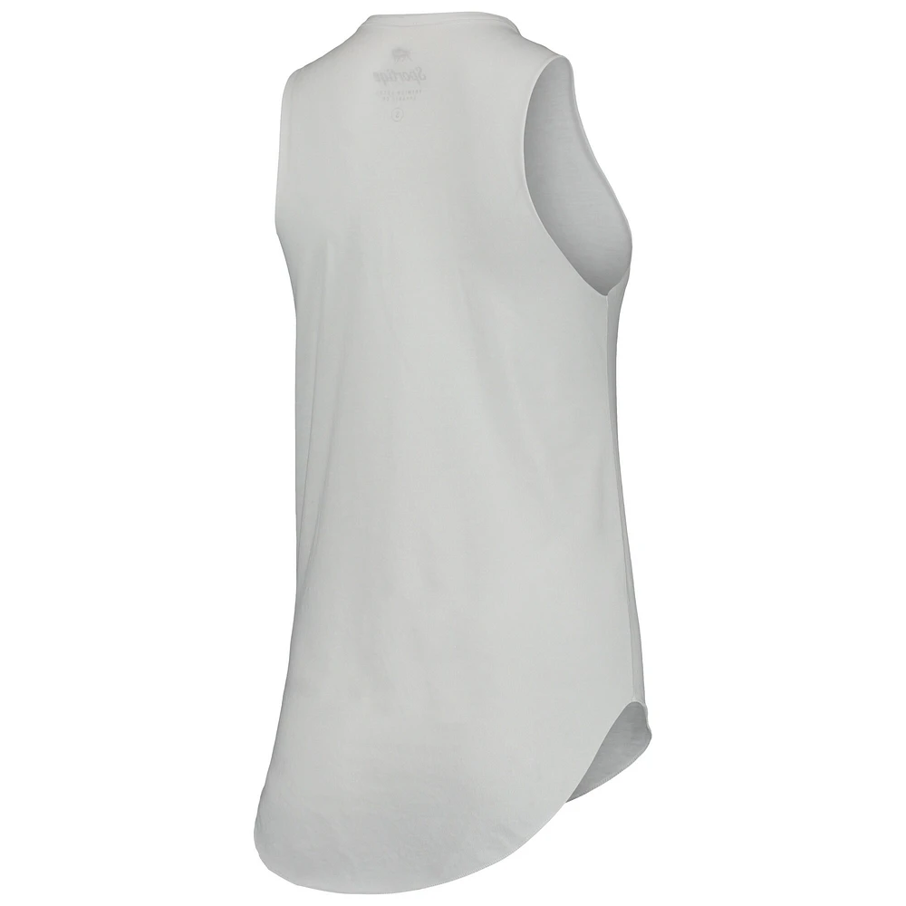 Women's Sportiqe White Phoenix Suns Janie Tri-Blend Tank Top