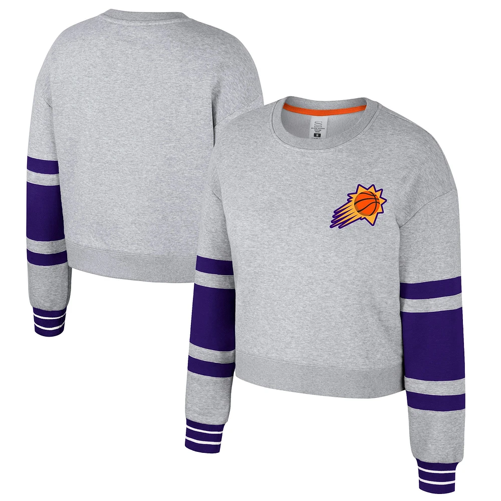 Women's Stadium Essentials Heather Gray Phoenix Suns 2024/25 City Edition Scrimmage Cropped Pullover Sweatshirt