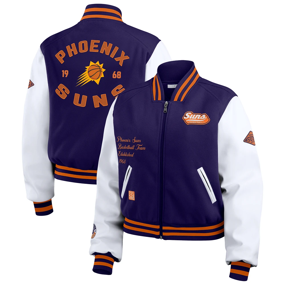 Veste courte zippée entièrement violette/blanche Phoenix Suns WEAR by Erin Andrews pour femme