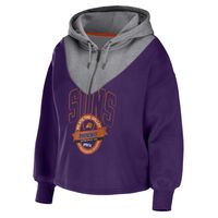 Women's WEAR by Erin Andrews Purple Phoenix Suns Pieced Quarter-Zip Hoodie Jacket