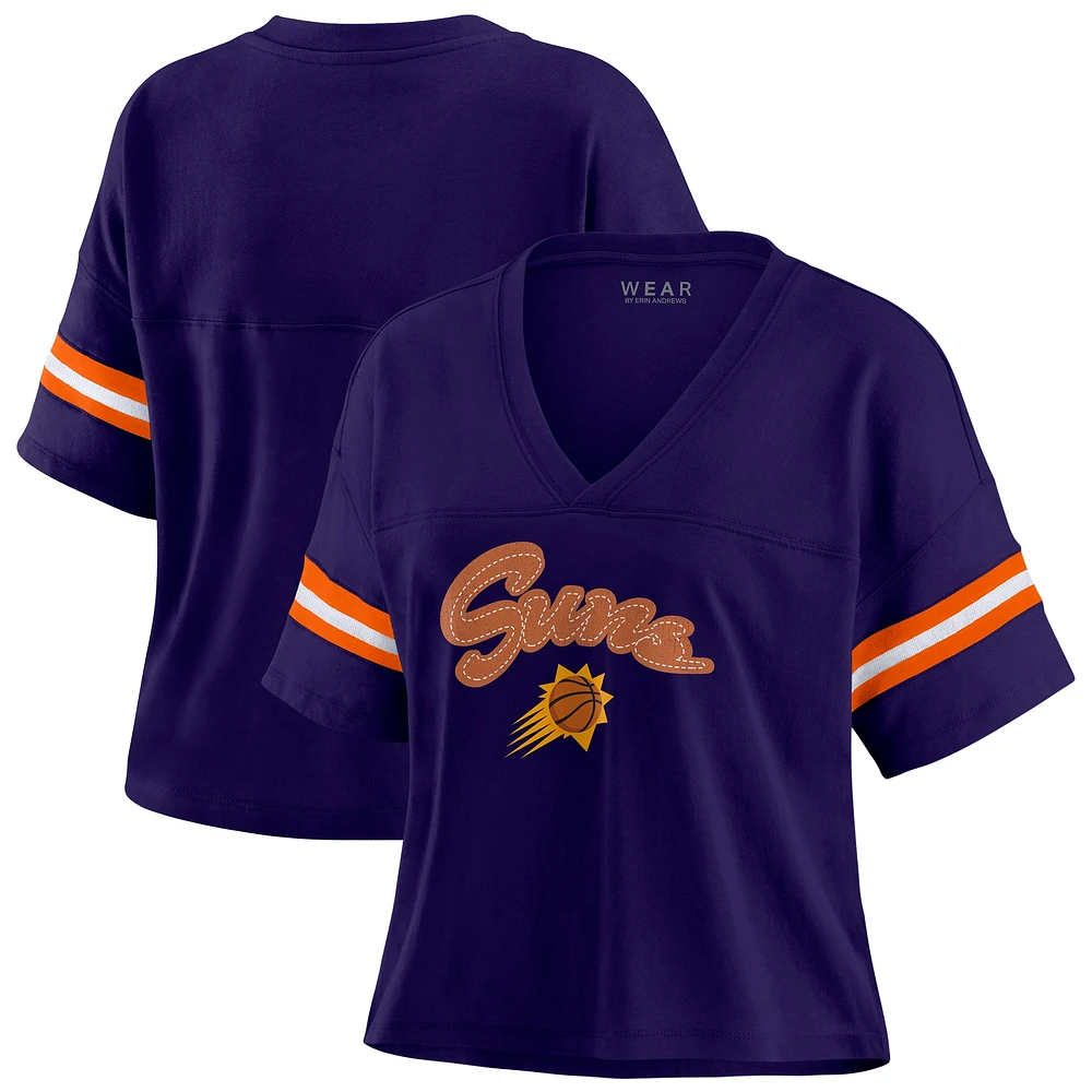 T-shirt à col en V blocs de couleurs violets et grande taille pour femme WEAR by Erin Andrews des Phoenix Suns