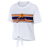 Women's WEAR by Erin Andrews  White Phoenix Suns Tie-Front T-Shirt